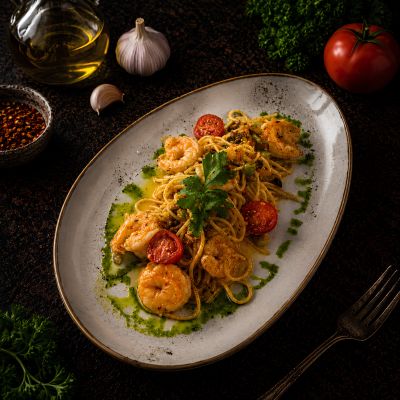 PASTA AGLIO E OLIO Garnelen
